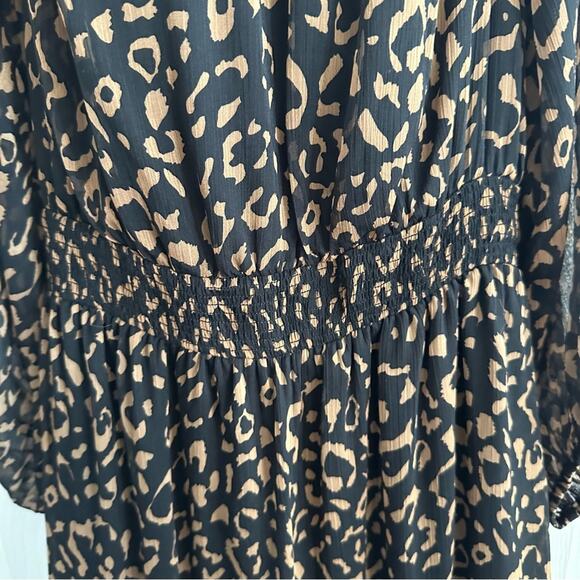 NWT FATE Leopard Off the Shoulder Dress SMALL S Brown Black Animal Print - Picture 10 of 13